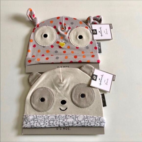 NEW Set of 4 Hallmark Baby Beanie Animal Newborn Hat 0-3 Month - Picture 7 of 8